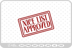 Nice List Approved Christmas Santa Gift Sticker Stamp SVG Product Image 1