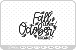 October Month Halloween Fall Autumn SVG PNG DXF Product Image 1
