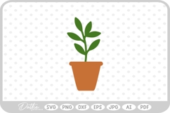 Potted Plant Flower Leaves SVG PNG DXF Product Image 1
