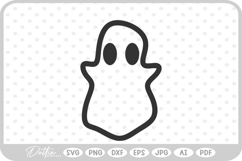 Ghost Shape Halloween Spooky SVG PNG DXF Product Image 1