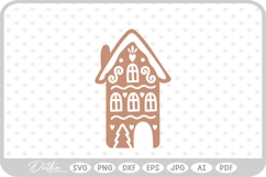Gingerbread House Christmas Winter Festive SVG PNG DXF Product Image 1