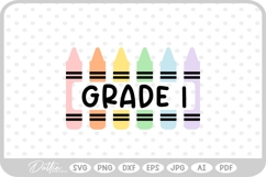 Grade 1 Crayons SVG PNG DXF Product Image 1