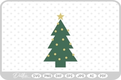 Christmas Tree Doodle Hand Drawn Winter SVG PNG DXF Product Image 1