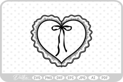 Ruffle Frilly Heart Frame Border SVG PNG DXF Product Image 1