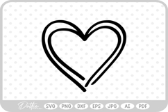 Hand Drawn Heart Sketch Doodle SVG PNG DXF Product Image 1