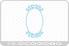 Elegant Oval Mirror Frame SVG PNG DXF Product Image 1