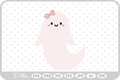 Girly Ghost Cute Halloween SVG PNG DXF Product Image 1