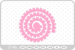 Rolled 3d Flower Template SVG PNG DXF Product Image 1