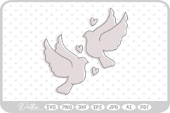 Dove Shape Silhouette Peace Love Religion Symbol SVG PNG DXF Product Image 1