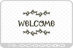 Welcome Botanical Hand Drawn Vine SVG PNG DXF Product Image 1