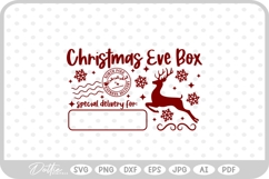 Christmas Eve Box Sticker Name Festive Gift SVG PNG DXF Product Image 1