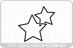 Two Line Stars SVG PNG DXF Product Image 1