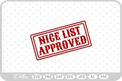 Nice List Approved Christmas Santa Gift Sticker Stamp SVG Product Image 1