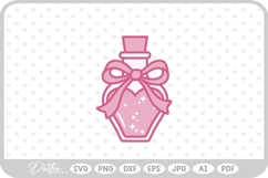 Love Potion Heart Shaped Bottle Valentine's Day SVG PNG DXF Product Image 1