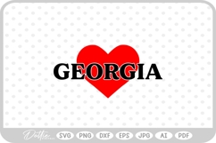 Georgia Heart USA State America SVG PNG DXF Product Image 1