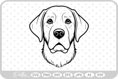 Retriever Dog Labrador Puppy Pet Head SVG PNG DXF Product Image 1