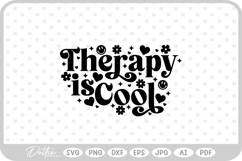 Therapy is Cool Mental Health Quote SVG PNG DXF Product Image 1