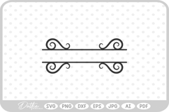 Decorative Swirl Shape Border Flourish SVG PNG DXF Product Image 1