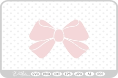 Pink Ribbon Bow Hair Girl Tied Knot SVG PNG DXF Product Image 1