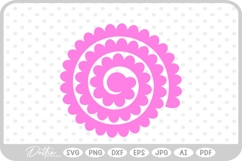 Rolled Paper Flower Template SVG PNG DXF Product Image 1