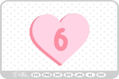Candy Heart Shape Number 6 Six SVG PNG DXF Product Image 1