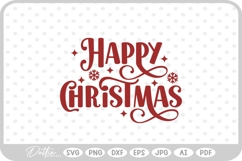 Merry Christmas Script Text Snowflake SVG PNG DXF Product Image 1