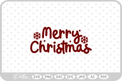 Merry Happy Christmas Script Text Snowflake SVG PNG DXF Product Image 1