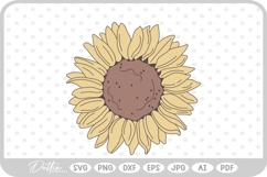 Sunflower Floral Flower Nature SVG PNG DXF Product Image 1