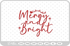 Merry And Bright Christmas Santa Quote Text SVG PNG DXF Product Image 1