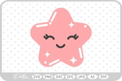 Cute Face Star Shooting Shape Sky Night Space SVG PNG DXF Product Image 1