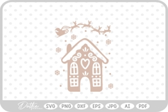 Gingerbread House Christmas Winter Festive SVG PNG DXF Product Image 1