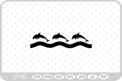 Dolphin Line SVG PNG DXF Product Image 1