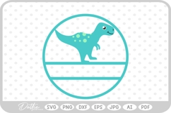 Round Dino Name Monogram SVG PNG DXF Product Image 1