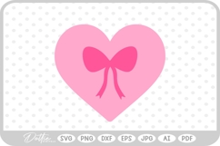 Heart with Bow SVG PNG DXF Product Image 1