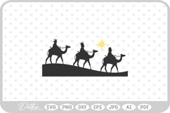 Wise Man King Jesus Camel Nativity Scene Outline SVG PNG DXF Product Image 1