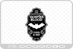 Vampire Blood Potion Bottle Label Halloween Witch SVG Product Image 1