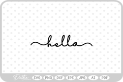 Hello Script Fancy Text Word SVG PNG DXF Product Image 1
