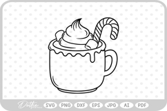 Hot Cocoa Christmas Festive Drink Winter SVG PNG DXF Product Image 1