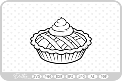 Pie Outline Icon Food Baking Cooking Cream SVG PNG DXF Product Image 1