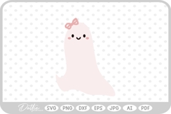 Girly Ghost Cute Halloween SVG PNG DXF Product Image 1