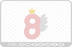 Wing Fairy Princess 8 Eight SVG PNG DXF Product Image 1