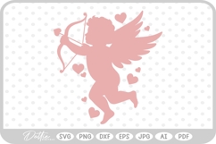 Cupid With Bow And Arrow Hearts Valentine&#039;s Day SVG PNG DXF Product Image 1