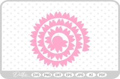 Rolled 3d Flower Template SVG PNG DXF Product Image 1