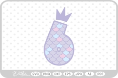 Mermaid Scale Number 6 Six SVG PNG DXF Product Image 1