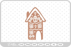 Gingerbread House Christmas Winter Festive SVG PNG DXF Product Image 1