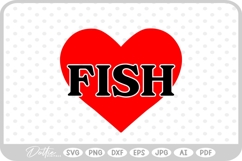 Love Fish Pets Heart Animals SVG PNG DXF Product Image 1