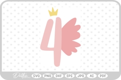 Fairy Princess Birthday Four SVG PNG DXF Product Image 1