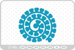Rolled Paper Flower Template SVG PNG DXF Product Image 1