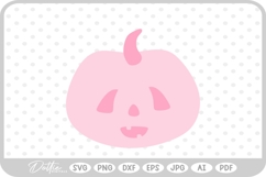 Pink Pumpkin Jack o Lantern Halloween SVG PNG DXF Product Image 1