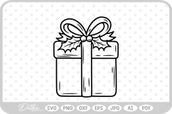 Gift Box Gift Wrapped Present Birthday Christmas SVG PNG DXF Product Image 1